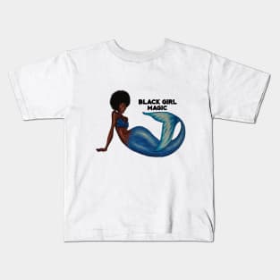 Afro Mermaid, African, Black Girl Magic Kids T-Shirt